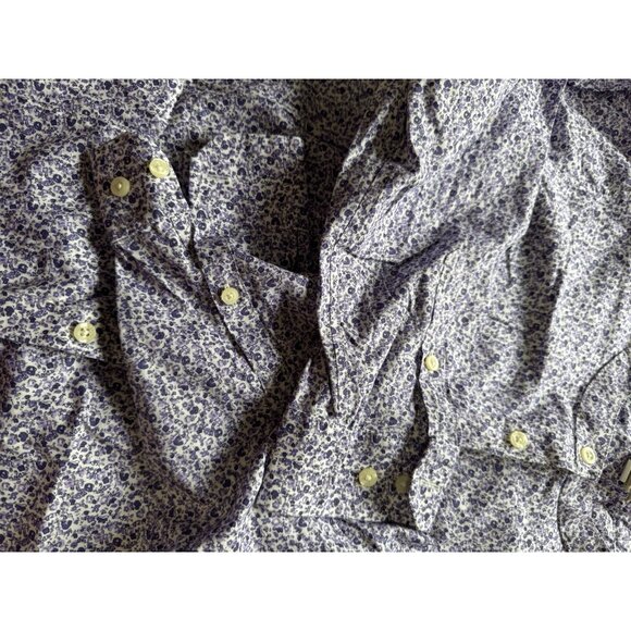 Duluth Trading Shirt Women Size 2X Purple Floral Button Up Casual Comfort - Picture 8 of 12